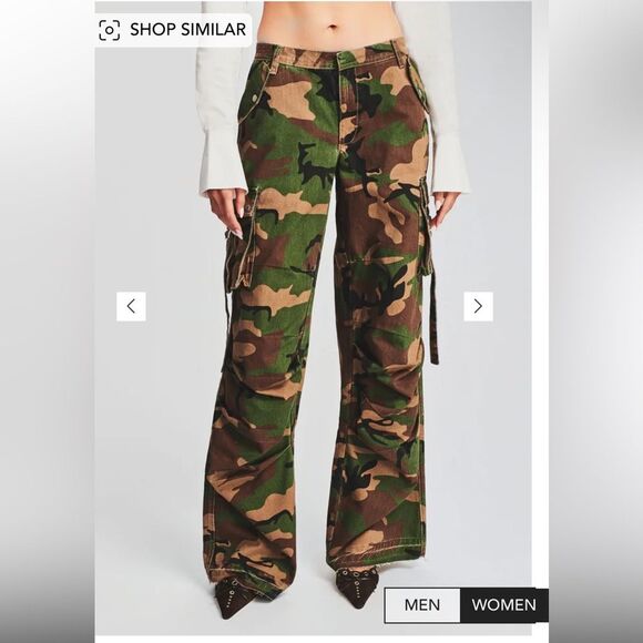 SER.O.YA Jane camo cargo Pants low rise loose fit baggy NWT 26 - Picture 5 of 16